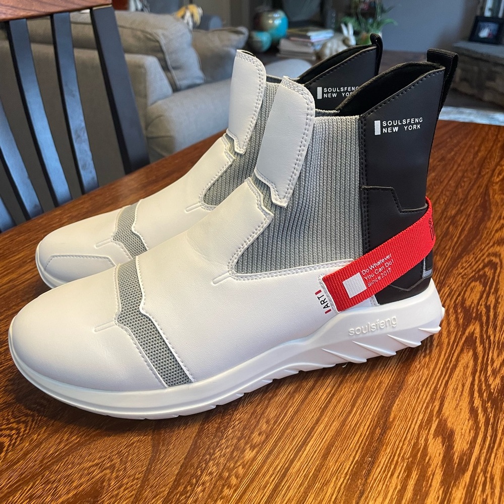 NEW no box Soulsfeng High Top Sneakers Reflective Leather Splicing Lightweight 7